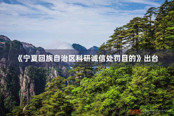 《宁夏回族自治区科研诚信处罚目的》出台