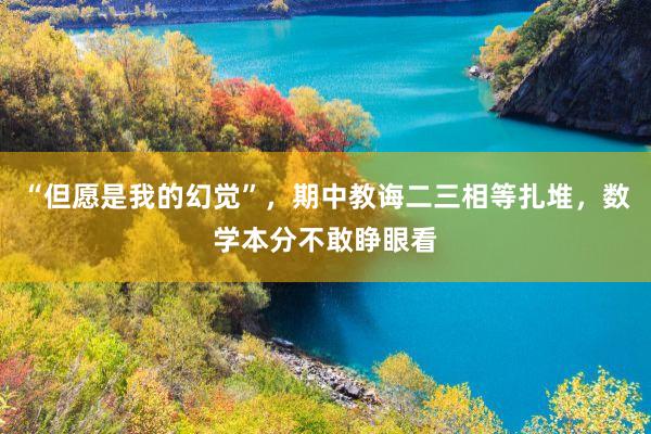 “但愿是我的幻觉”，期中教诲二三相等扎堆，数学本分不敢睁眼看