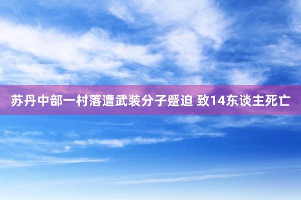 苏丹中部一村落遭武装分子蹙迫 致14东谈主死亡